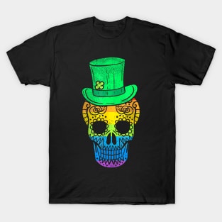 Irish Gay Pride Sugar Skull LGBT  St Patricks Day T-Shirt